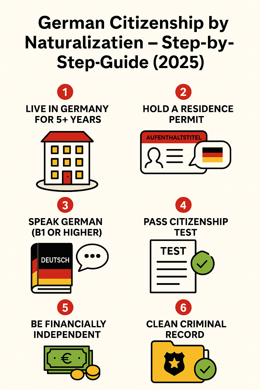 An infographics explaining German citizenship process