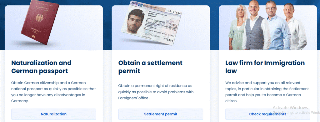 A screenshot of Migrando Website