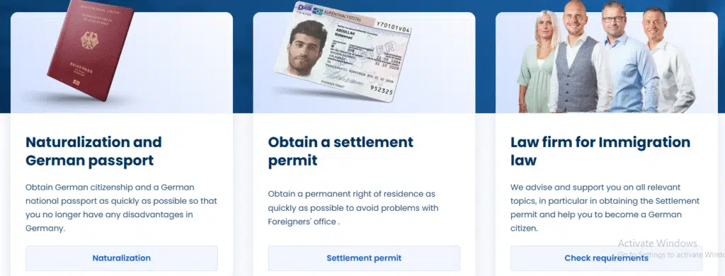 A screenshot of Migrando Website