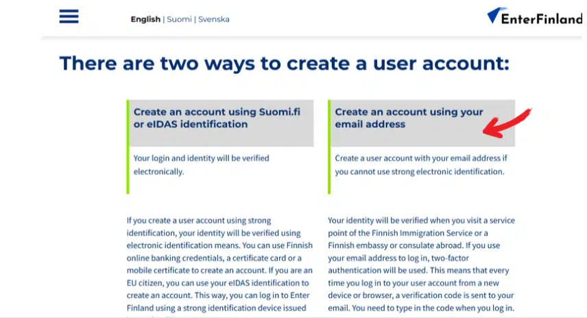 A Screenshot of Enter Finland Website
