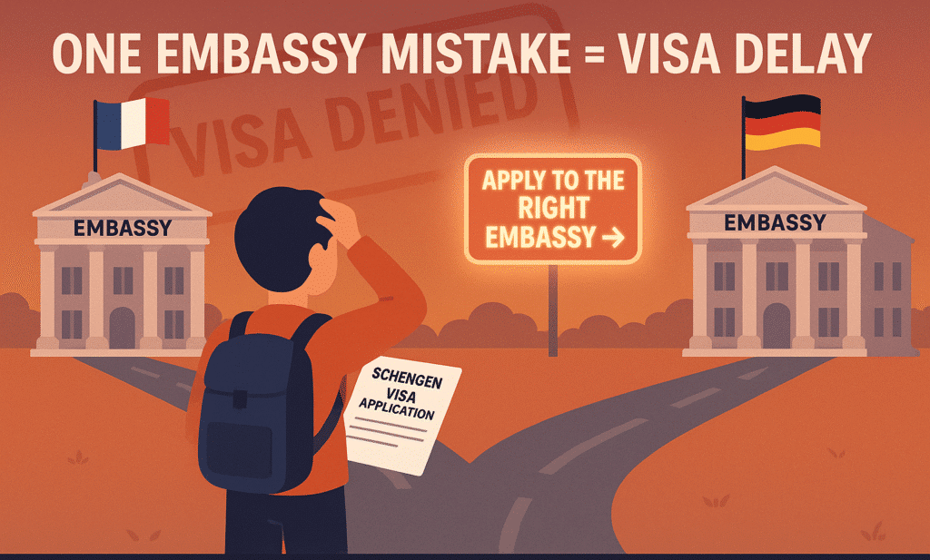 A man going to embassy