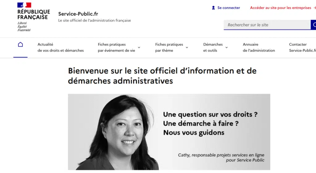 A Screenshot of France –service-public.fr