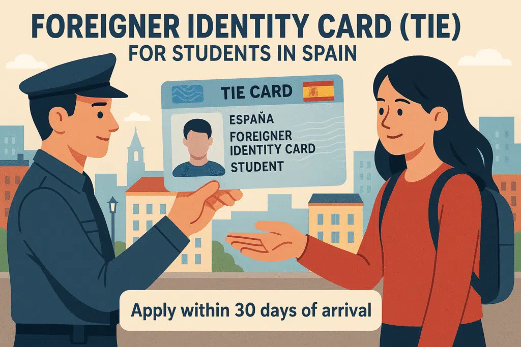 An infographics on How to get foreigner identity card in Spain
