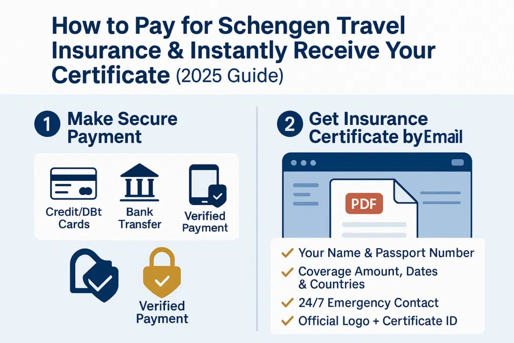 An Infographics showing how to Make Schengen Visa Payment Securely