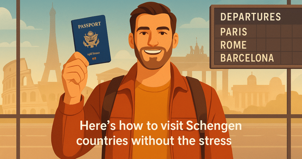 A man holding his passport in his hand