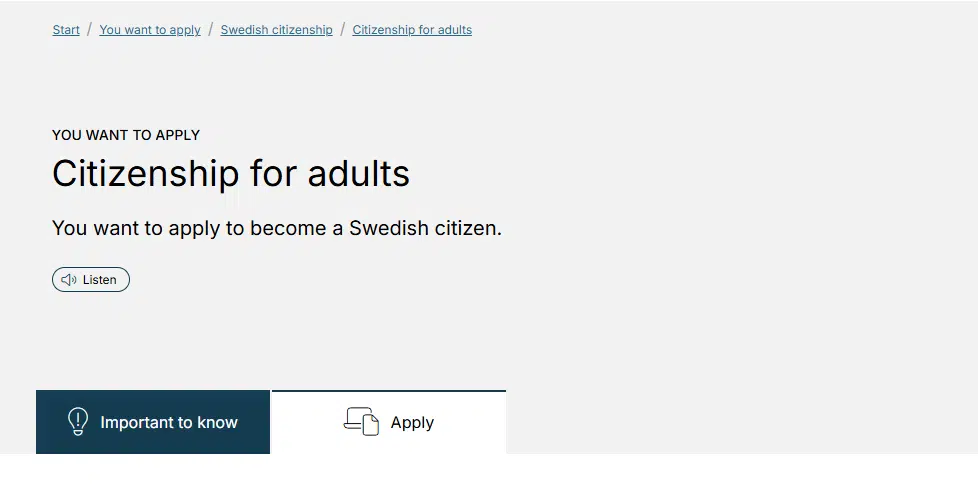 Sweden Migrating Agency Website