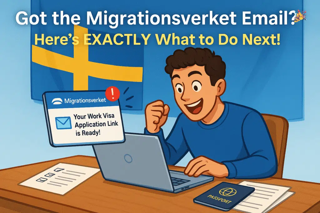 An infographics of Email Invitation from Migrationsverket