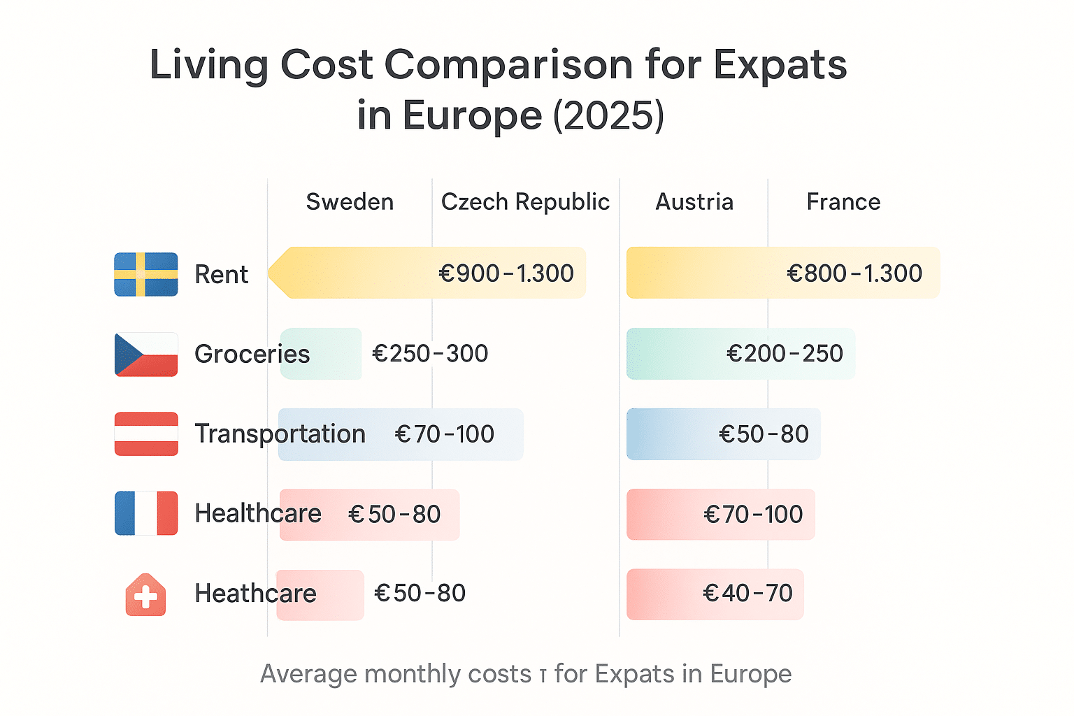 An Infographics on Living Cost In Europe