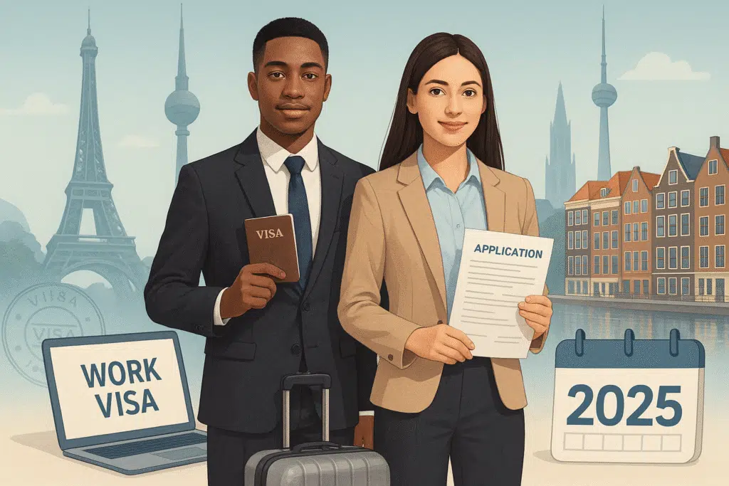An infographics explaining Europe work visa