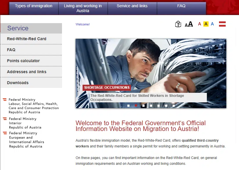Visit the Austrian Immigration Portal