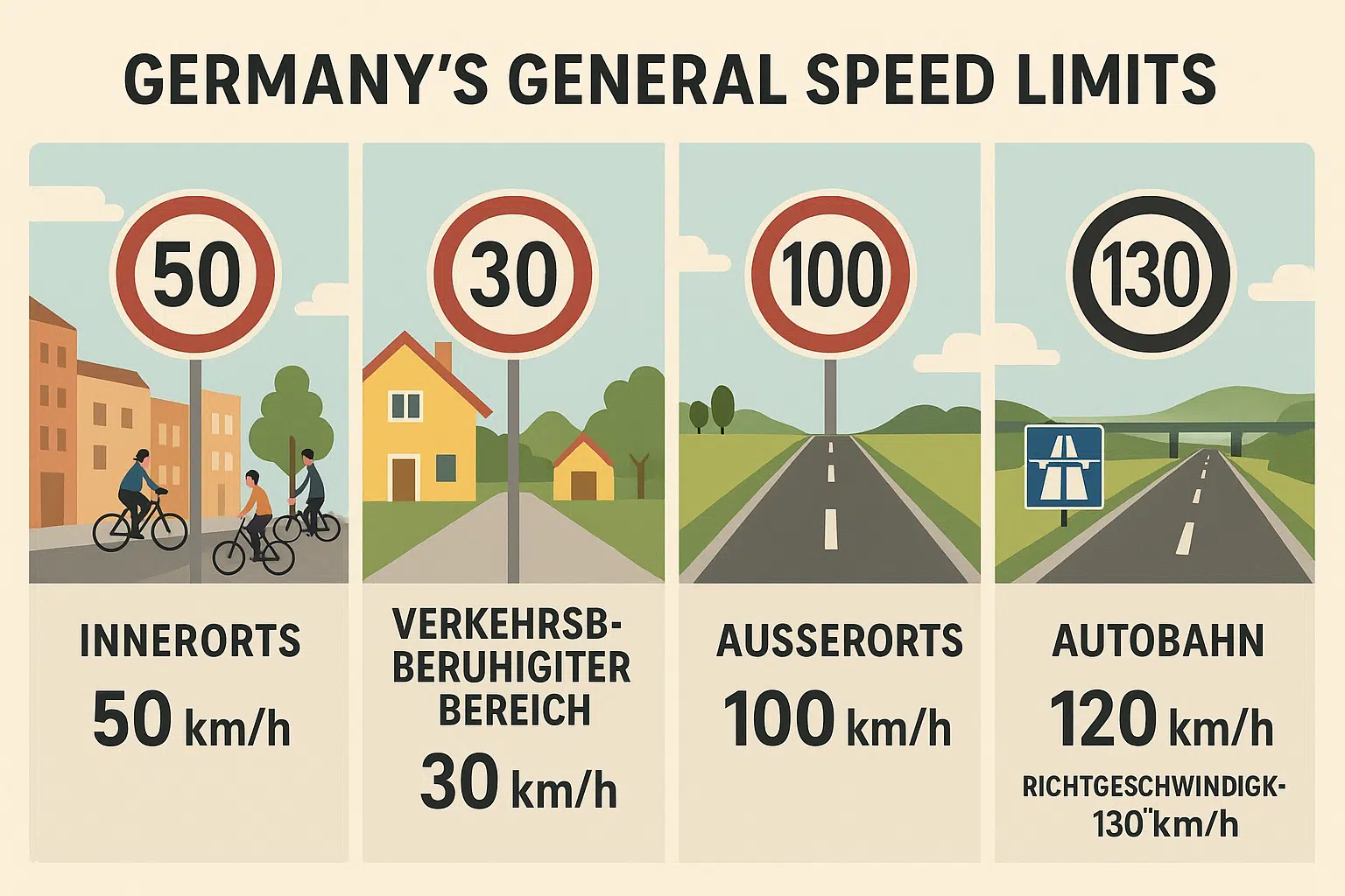 An Infographics on General Speed Limits in Germany