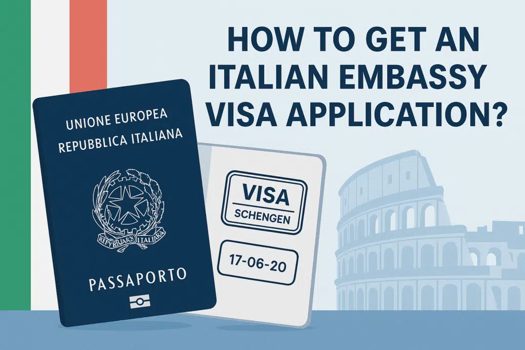 An Infographics showing about Italian visa application