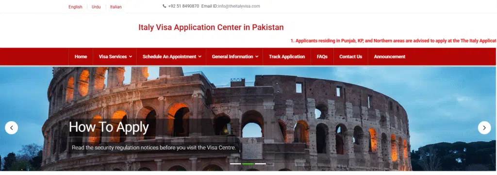 TheItalyVisa website