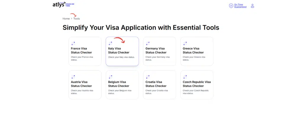 Steps to Track Italy Visa on Atlys