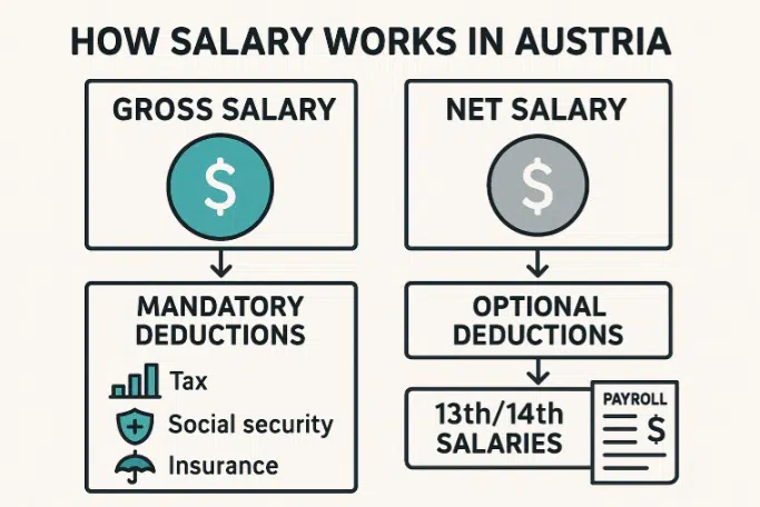 How to calculate salary in Austia breakdown