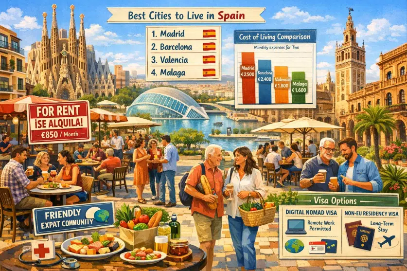 An Infographics image showing culture of Spain