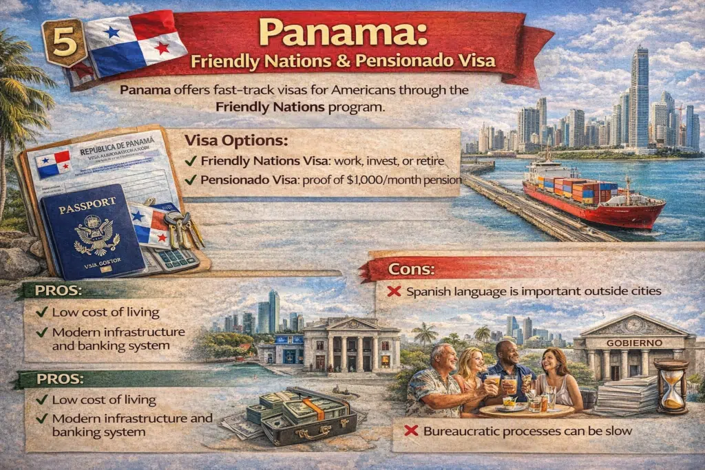 An Infographics on whu Americans choose Panama to move to