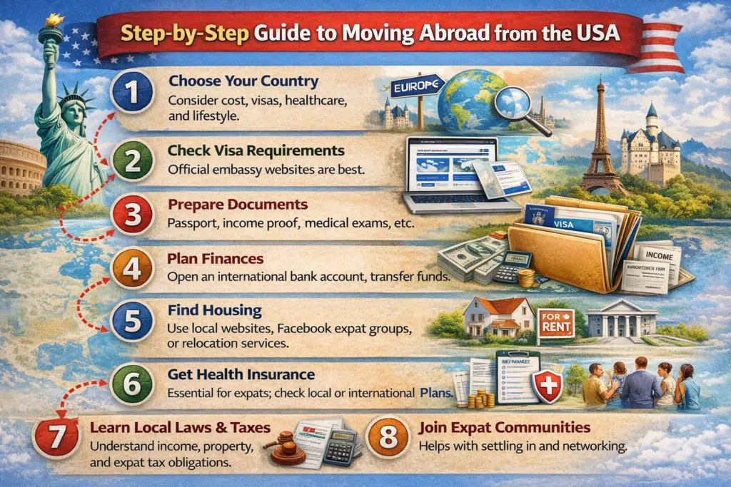 An Infographics on Step-by-Step Guide to Moving Abroad