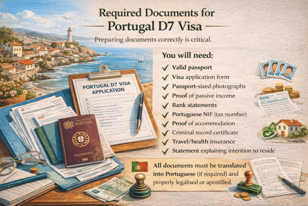 An Infographics on Required Documents for Portugal