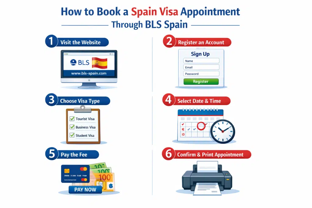 “Step-by-step guide to booking a Spain visa appointment through BLS Spain in the UAE”